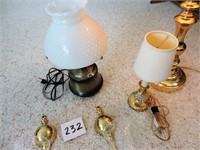 Brass Candle Sconces & Lamp Lot