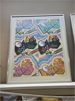 Framed Art Poster Size Tile Drawings 1970’s