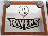 23x19 Baltimore Ravens Logo Mirror & Pins