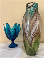 Mirano Glassware Vase + Blue Viking Glass