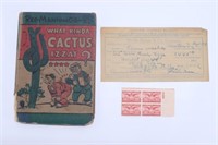 1919 Wells Fargo Receipt, 1940's stamps & book