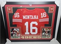 Jo Montana Signed Framed Jersey 36x44 JSA