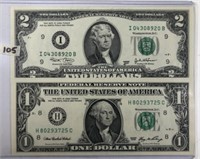 Series 2003 $2 Federal Reserve Note & Series 2006