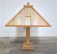 Mission Arts and Crafts-style stained glass table