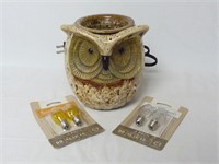 Owl Wax Tart Warmer with Extra Bulbs