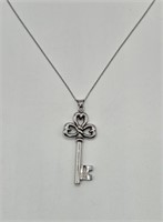 Sterling Silver Key Pendant & Chain