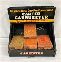 CARTER CARBURETAER DISPLAY CABINET W/ PRODUCT