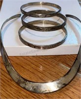Vintage Silver Bracelets & Collar