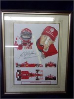Framed Michael Schumacher Print, Signed