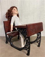 American Girl Retired Desk & 16 Inch Heirloom Doll