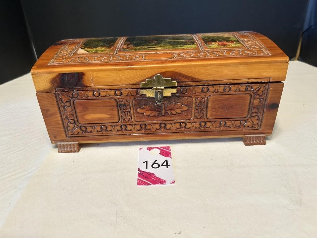Wooden Jewelry Box 101/2"W x 6"D x41/2"H
