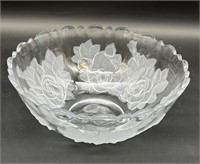 LARGE EMBOSSED CRYSTAL BOWL