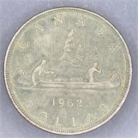 1962 Canada Silver Dollar Canoe Coin