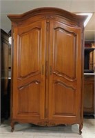 Louis XV Style Mahogany Dome Top Armoire.