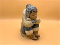 Lladro "Pensive Eskimo Boy" Porcelain Figurine