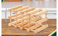 1 PACK Kigley Wood Stackable Modular Wine Rack 12
