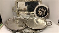 5 Silver plated trays