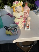 Vintage collectible ms piggy pitcher etc