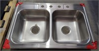 Double Stainless Steel Sink (23"×33"×7.5")