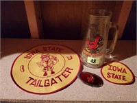 Iowa State Cyclones patches, mug, belt buckle