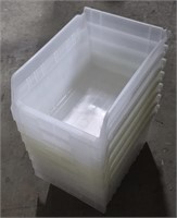 Clear Stackable Organizing Bins (8"×11.5"×6")