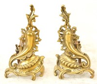 19th cent. French bronze andirons