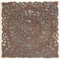 Mid-Century Thai Carved Ironwood panel