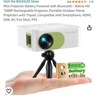 Mini Projector Battery Powered with Bluetooth