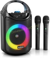 MASINGO Karaoke Machine with 2 Wireless Mics
