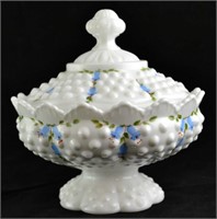 Fenton Hobnail Covered Candy Dish