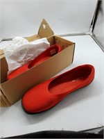 Red women's flats arch support size 10 shoes