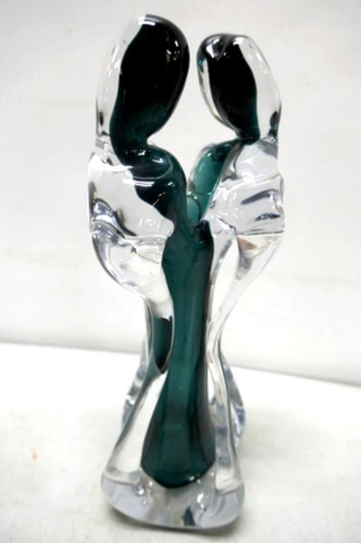 Hand Blown Art Glass Figurine 9 1/2"T