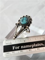 Starting silver and turquoise ring Size 5