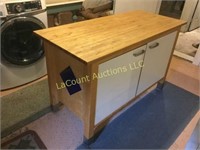 kitchen island butcher block top 57.5" x 26" x 35