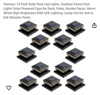 Viewsun 12 Pack Solar Post Cap Lights