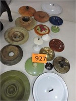 Vintage Pottery Ceramic & Enamel Lids