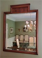 Carved Wood Beveled Mirror