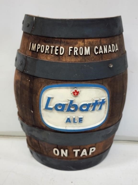 Labatt Beer Advertising Barrel Sign