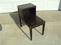 Oriental Black End Table with 2 Tiers