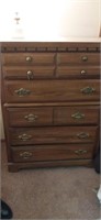 5 drawer standing dresser with contents