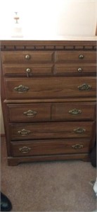5 drawer standing dresser with contents