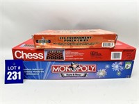 Poker Set, Chess & Here & Now Monopoly