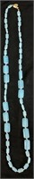 VTG. MIRIAM HASKELL BLUE BEAD NECKLACE, SIGNED