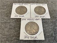 1944, 1944-D & 1944-S Walking Liberty Half Dollars