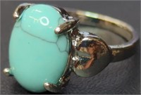 925 stamped turquoise style ring size 8