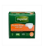 BOX OF 60 PCS Depend Tabs Incontinence Brief-S/M