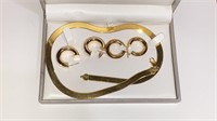 .925 Silver Necklace & Earrings set 35.42 grams