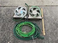 Garden hoses on reels