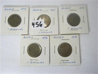5-- Austria One Schilling Coins