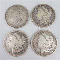 1879, 1879-S, 1882-S & 1899-S Morgan Dollars.